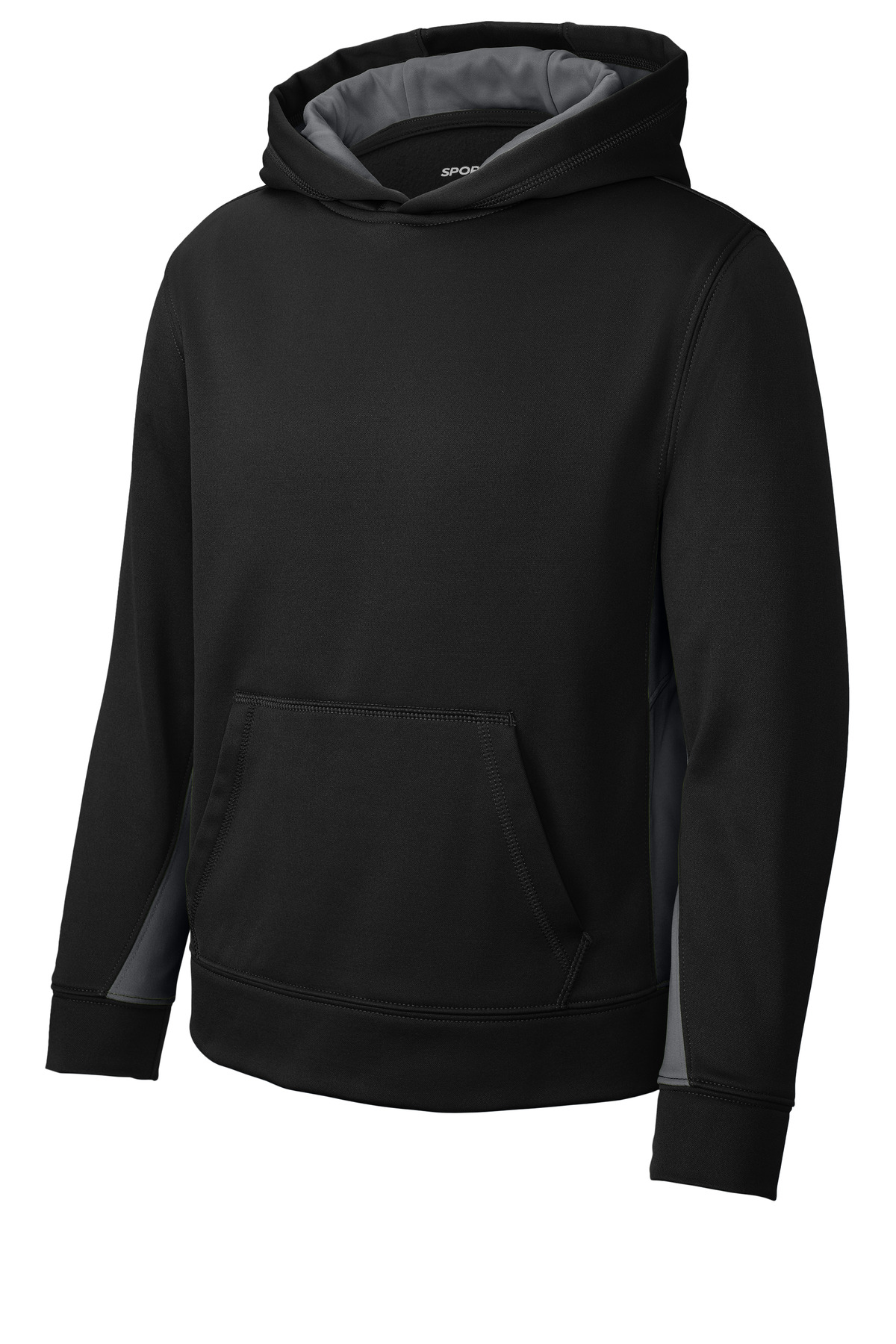 Sport-Tek Sport-Tek ®  Youth Sport-Wick ®  Fleece Colorblock Hooded Pullover.  YST235