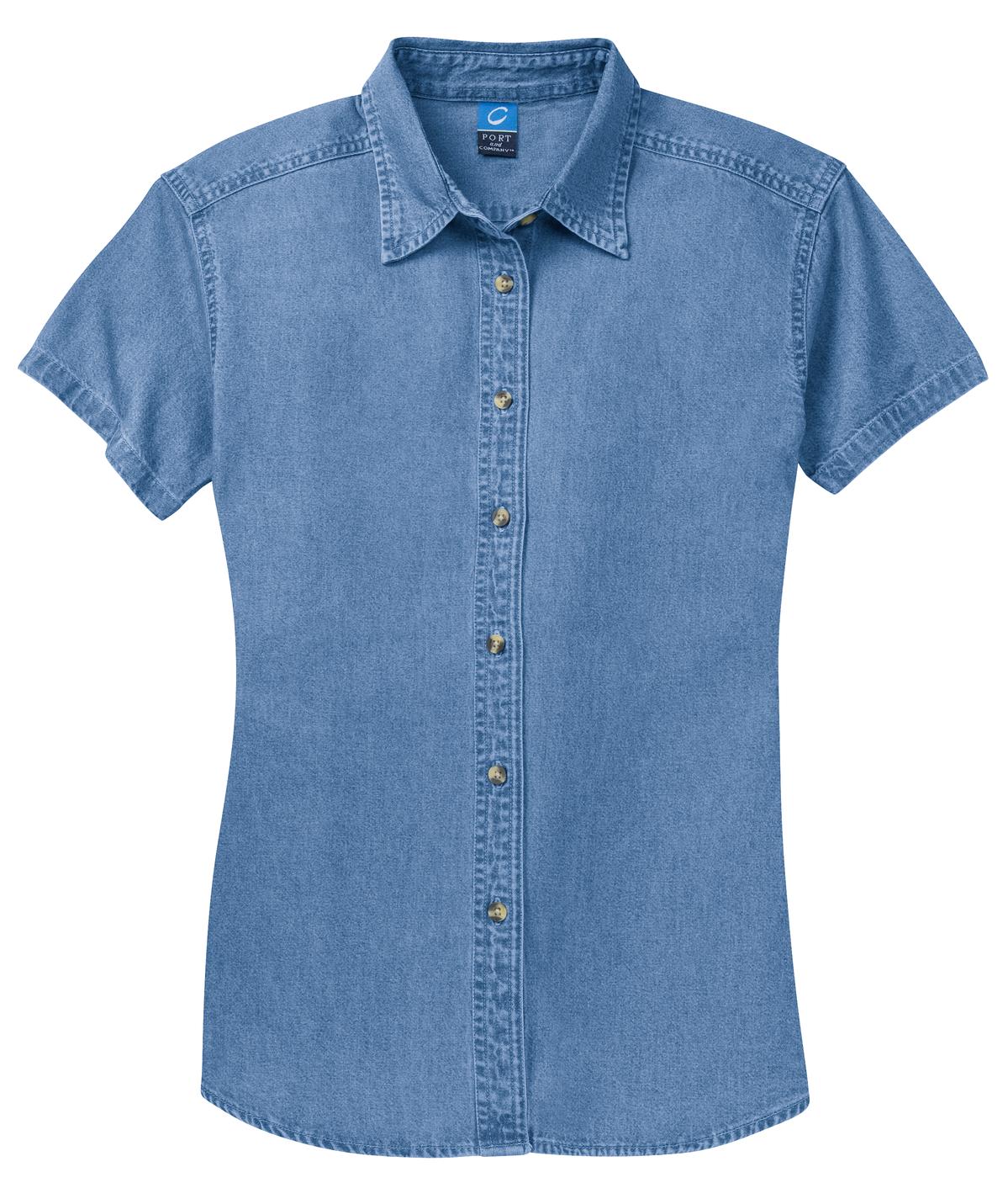 Port & Co Port & Co ®  Women's Short Sleeve Value Denim Shirt.  LSP11