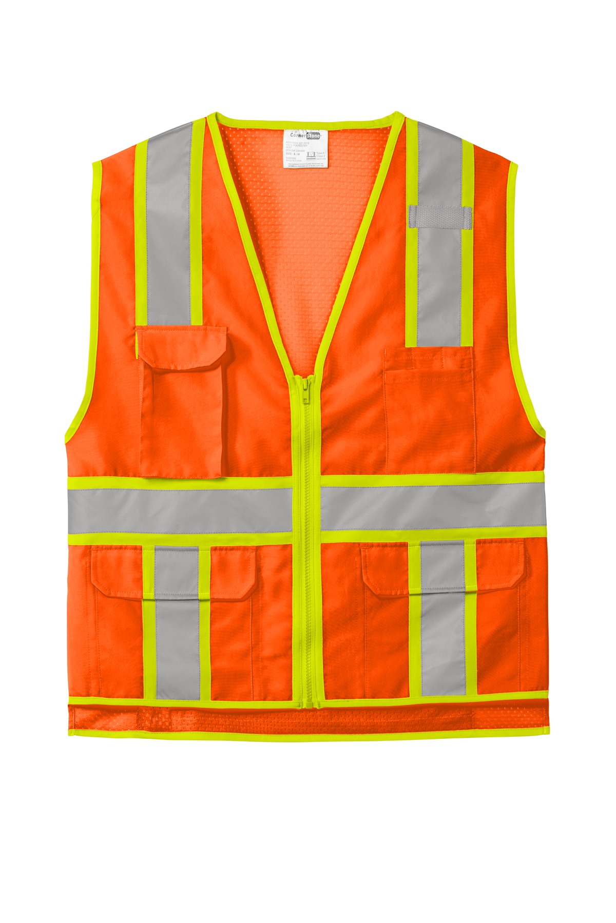 CornerStone CornerStone  ®  ANSI 107 Class 2 Surveyor Zippered Two-Tone Vest. CSV105
