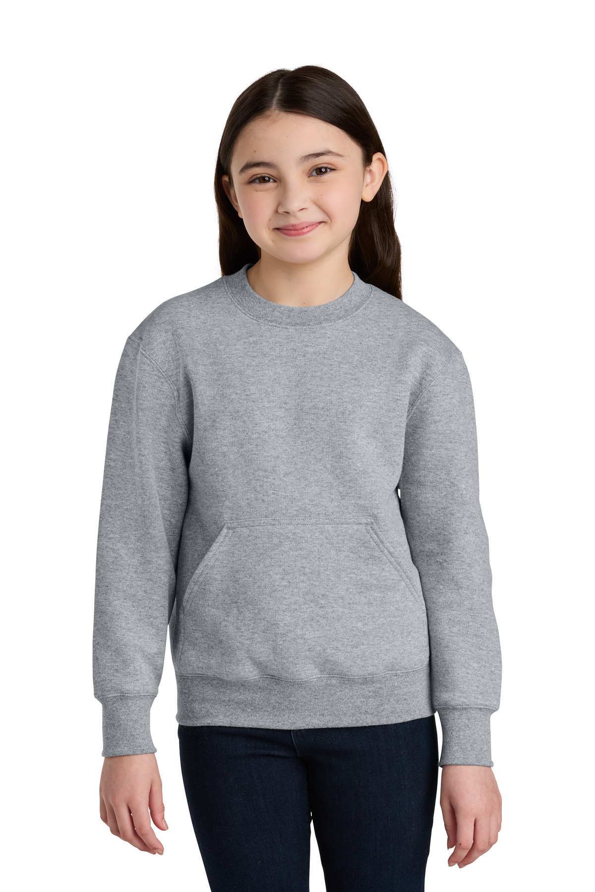 Port & Co ®  Youth Core Fleece Crewneck Pocket Sweatshirt PC78YPKT