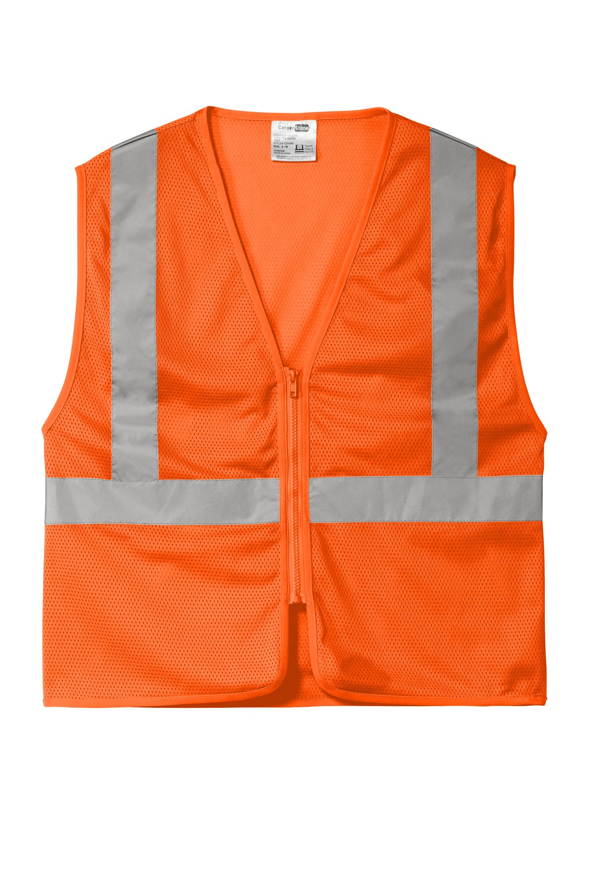 CornerStone CornerStone  ®  ANSI 107 Class 2 Economy Mesh Zippered Vest. CSV101