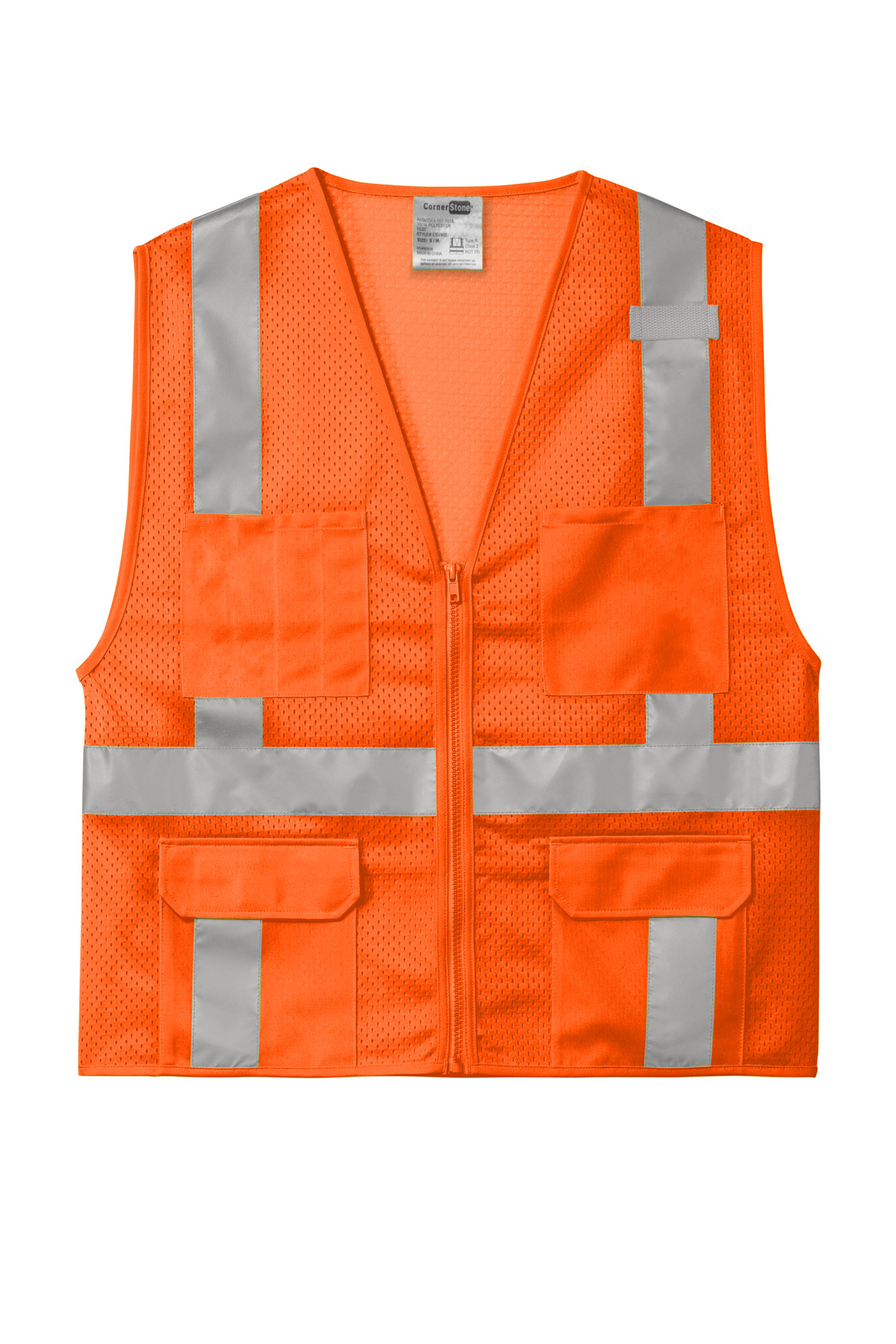 CornerStone CornerStone  ®  ANSI 107 Class 2 Mesh Six-Pocket Zippered Vest. CSV104