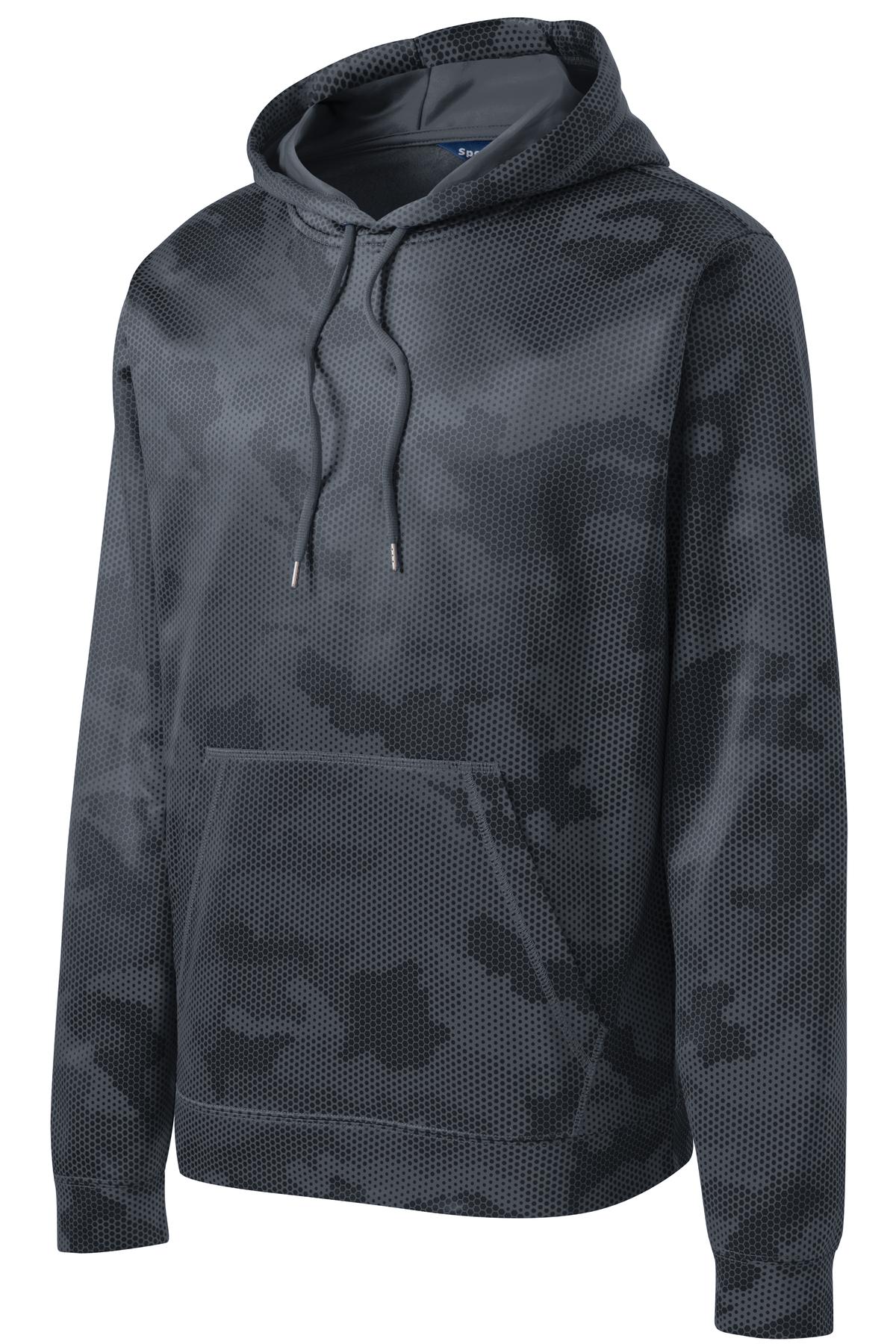 Sport-Tek Sport-Tek ®  Sport-Wick ®  CamoHex Fleece Hooded Pullover. ST240