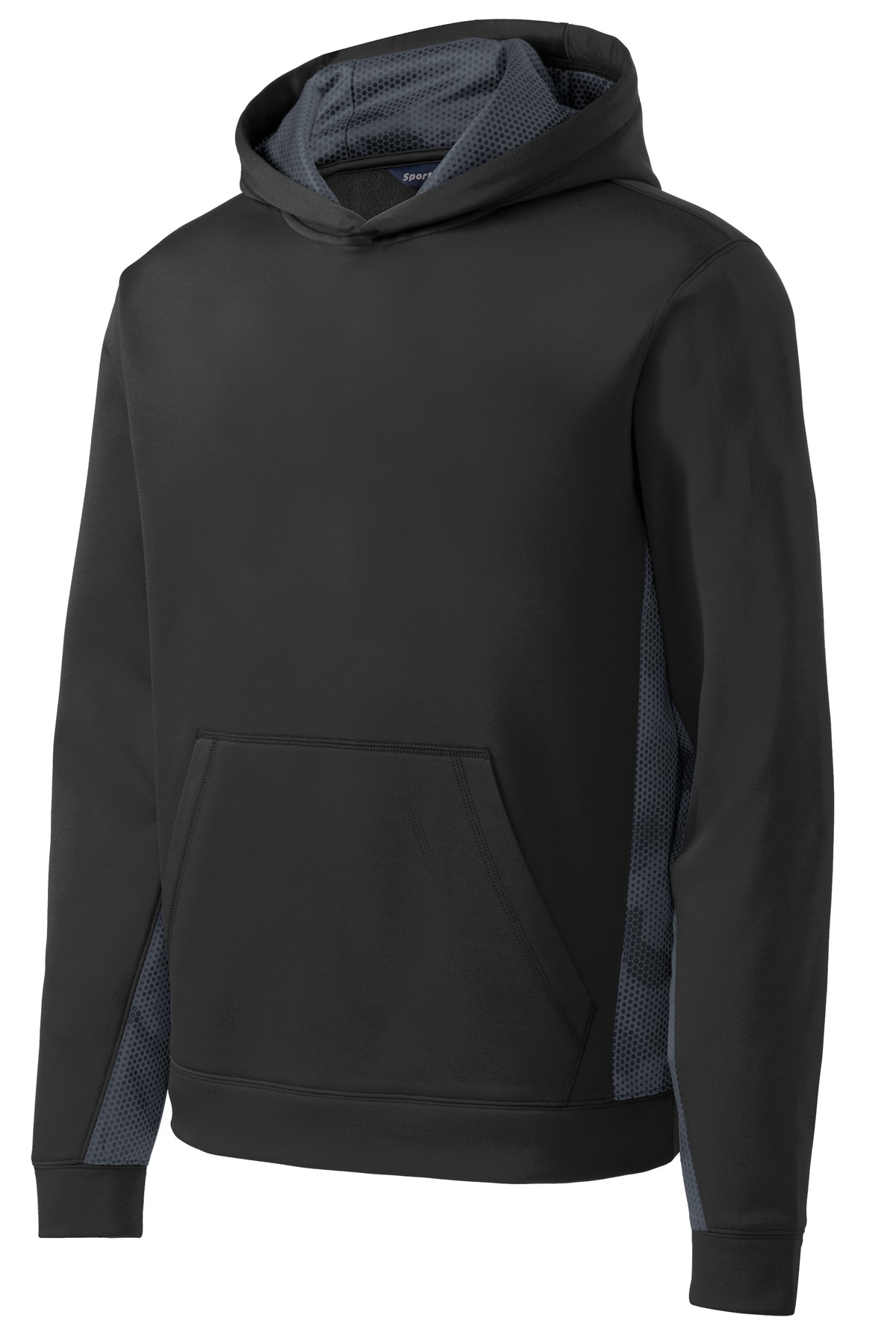 Sport-Tek Sport-Tek ®  Youth Sport-Wick ®  CamoHex Fleece Colorblock Hooded Pullover.  YST239