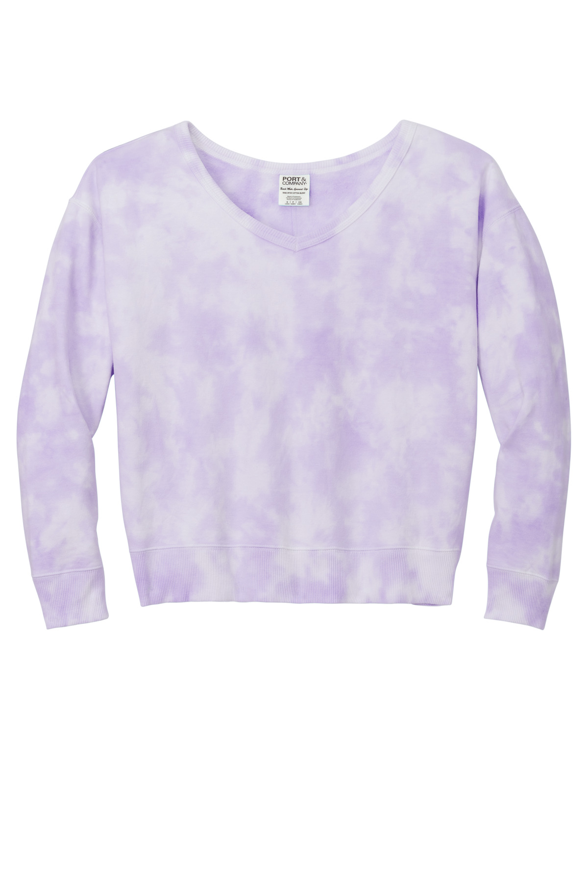 Port & Co Port & Co ®  Women's Beach Wash ®  Cloud Tie-Dye V-Neck Sweatshirt LPC140V