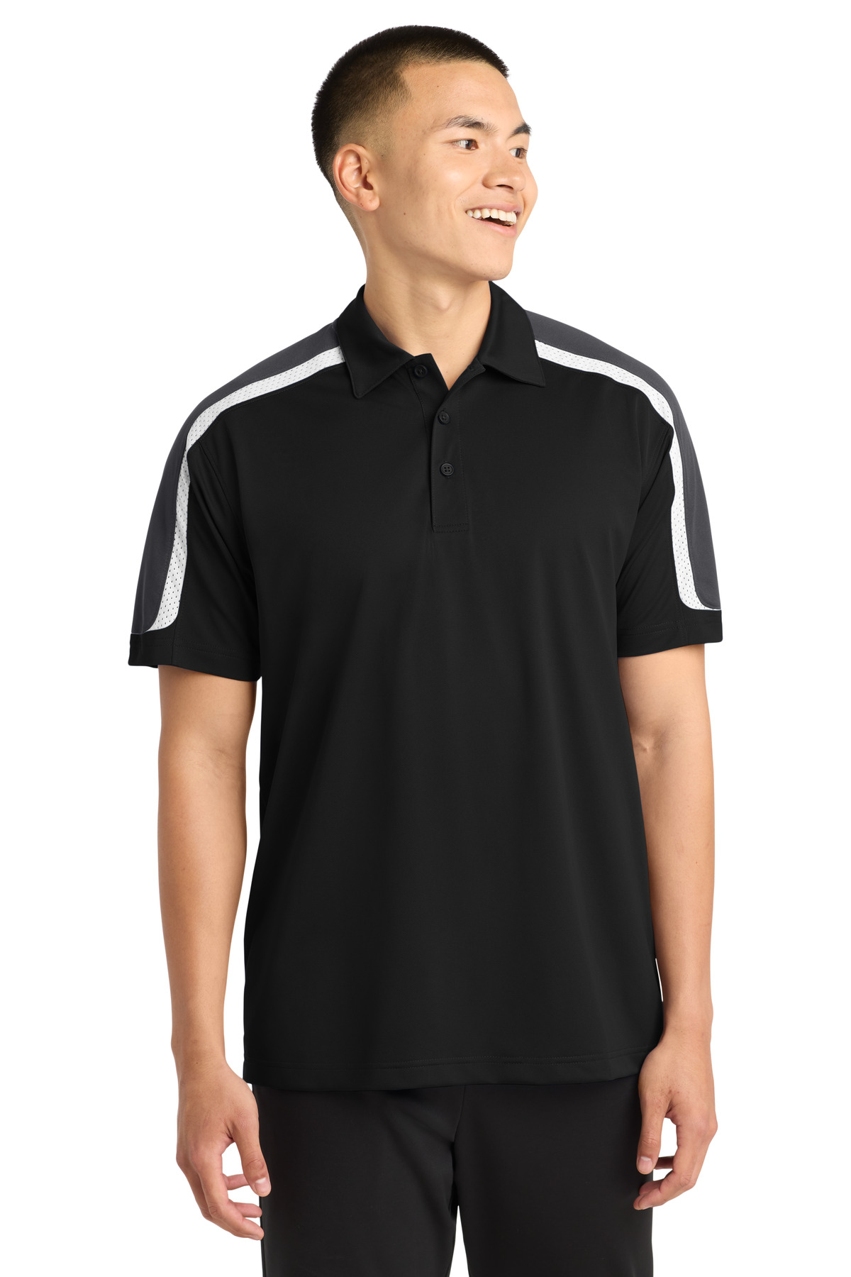 Sport-Tek ®  Tricolor Shoulder Micropique Sport-Wick ®  Polo. ST658