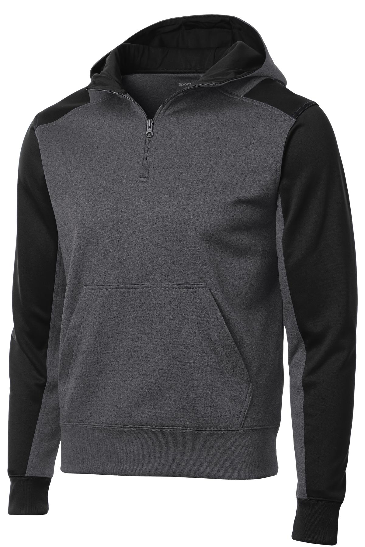 Sport-Tek Sport-Tek ®   Tech Fleece Colorblock 1/4-Zip Hooded Sweatshirt. ST249