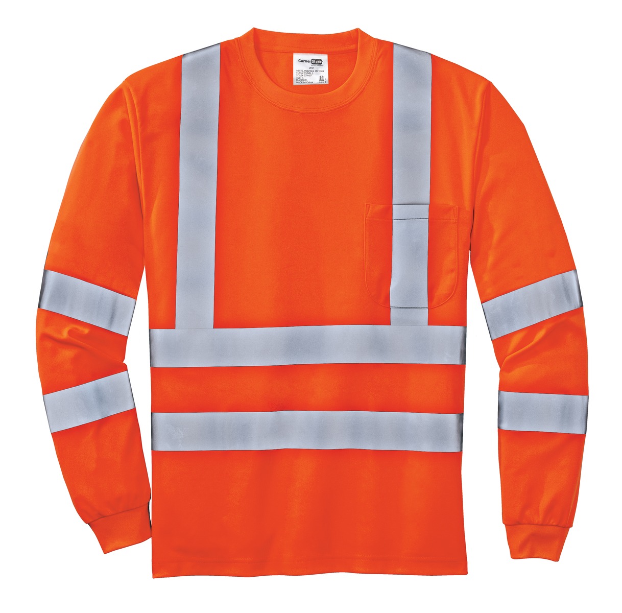 CornerStone CornerStone ®  - ANSI 107 Class 3 Long Sleeve Snag-Resistant Reflective T-Shirt. CS409